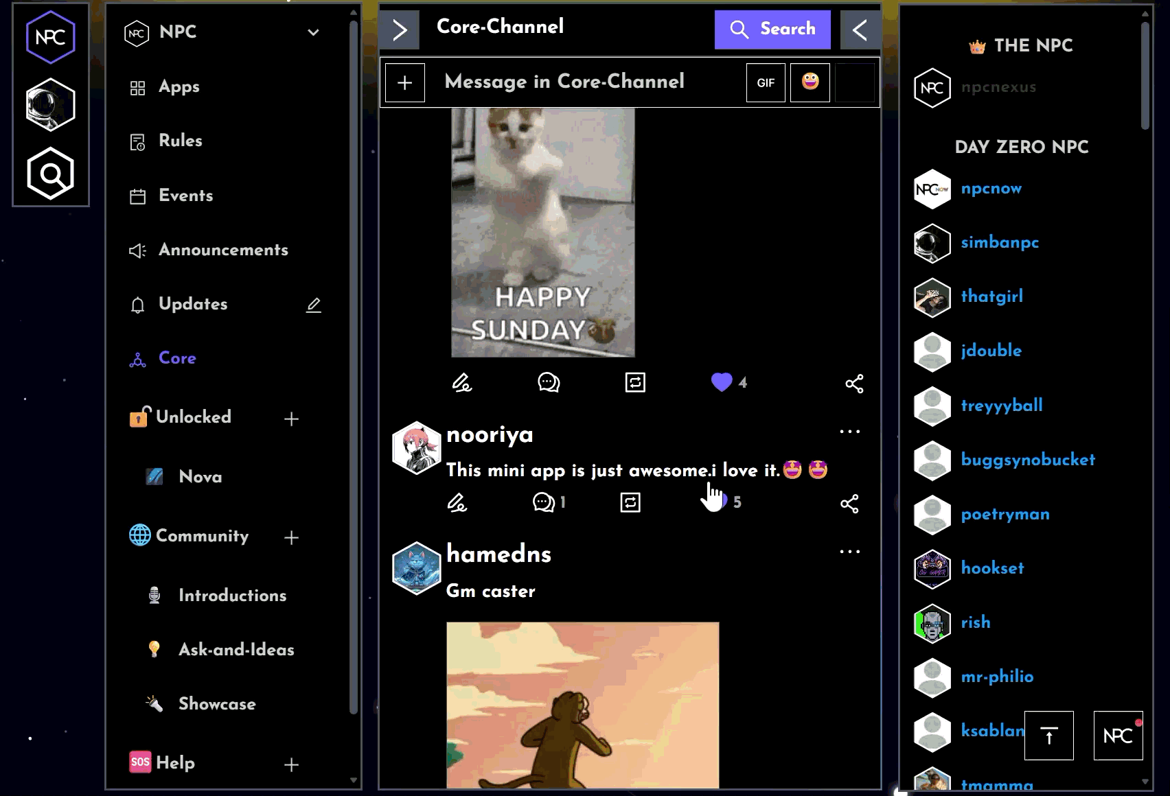 An App open inside NPC